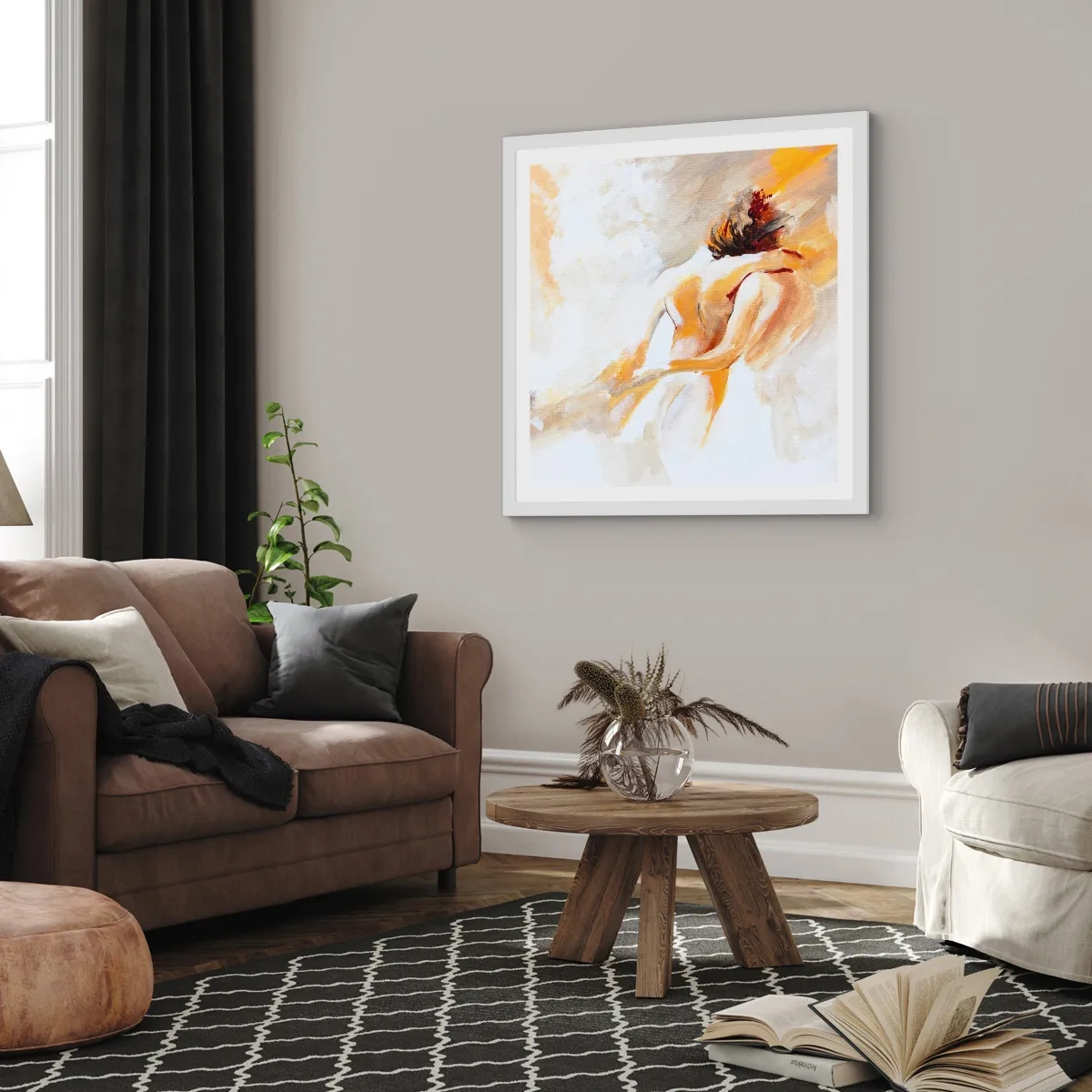 Affiche dans un cadre blanc - Poster - Proximité dans le ciel - 40x40 cm