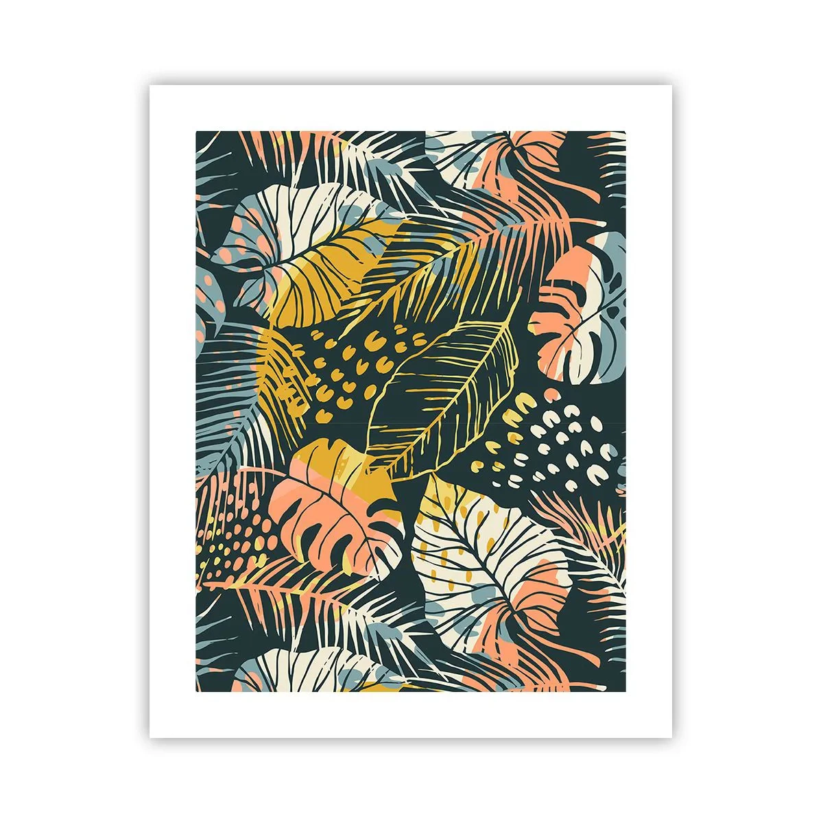 Affiche - Poster - Fantaisie feuillue - 40x50 cm