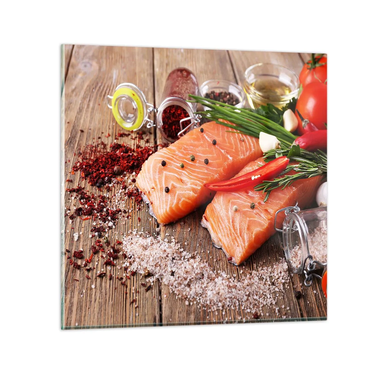 Impression sur verre - Image sur verre - Aventure norvégienne dans la cuisine - 40x40 cm