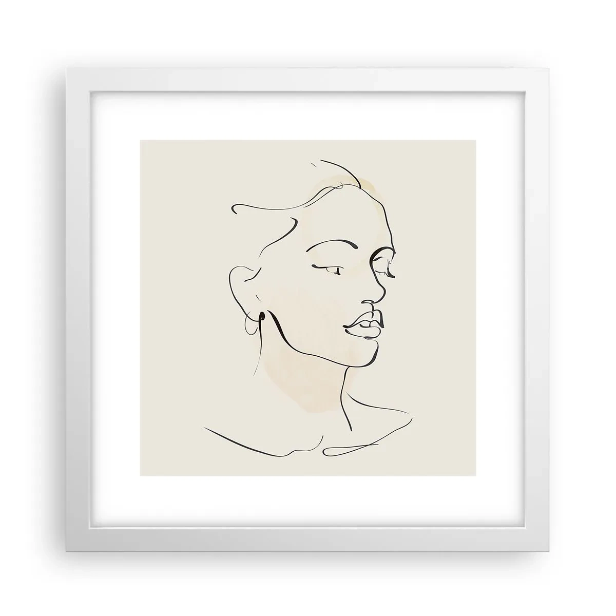 Affiche dans un cadre blanc - Poster - Une ligne certaine - 30x30 cm