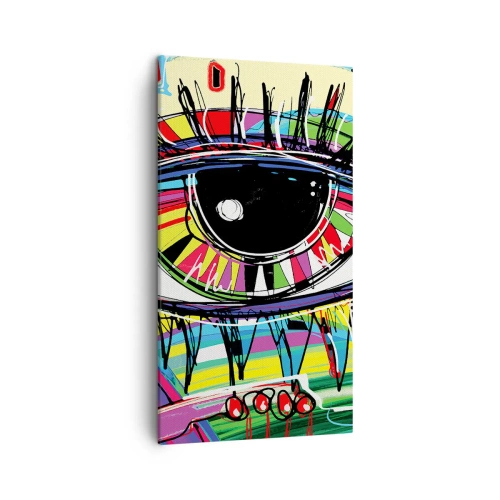 Impression sur toile - Image sur toile - Oeil coloré - âme colorée - 45x80 cm