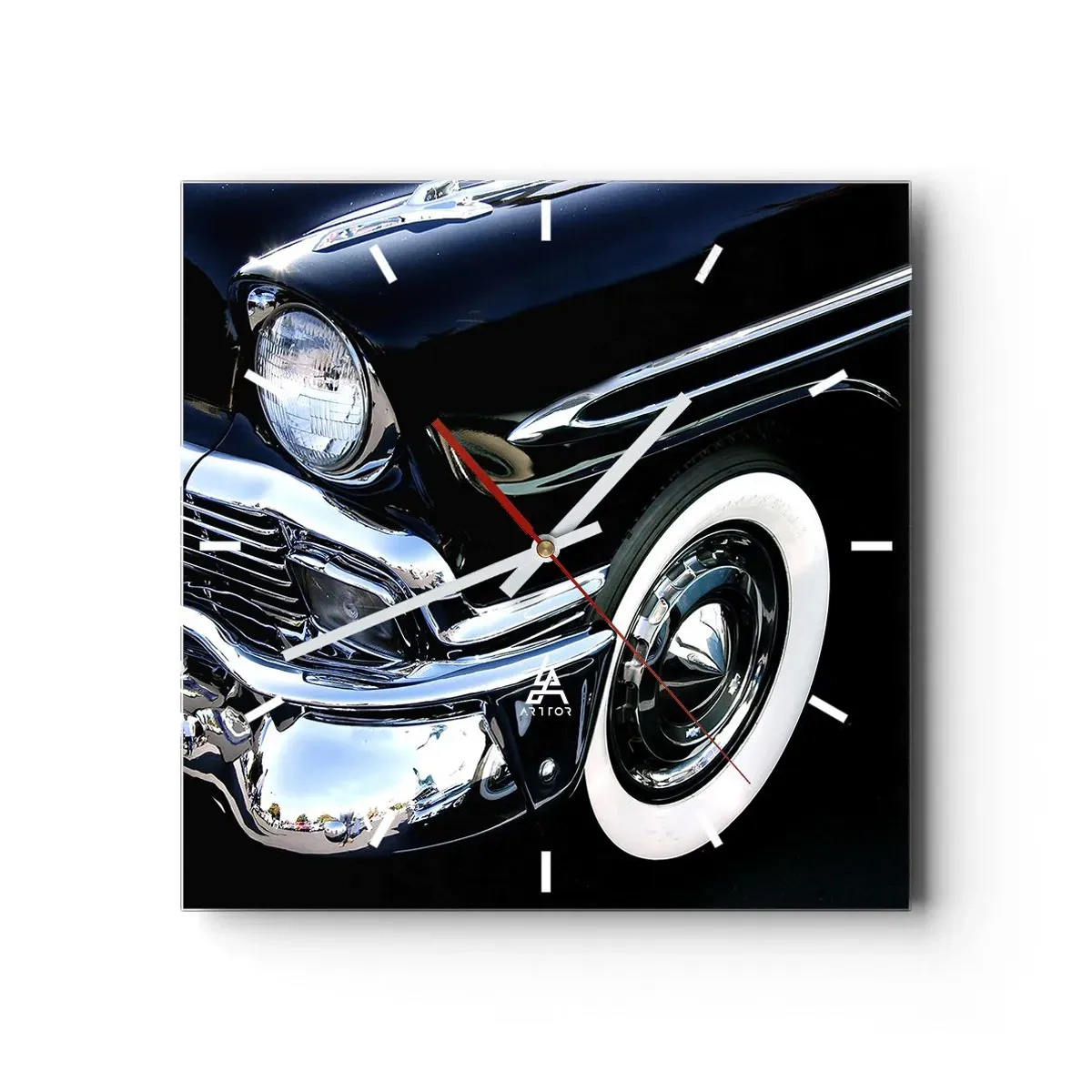 Horloge murale - Pendule murale - Classique en argent, noir et blanc - 40x40 cm