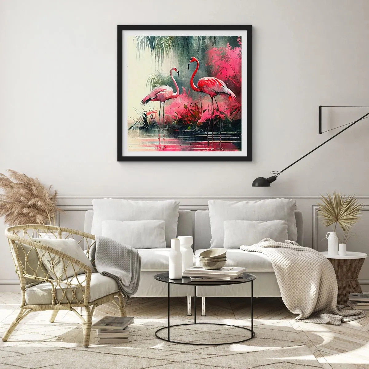 Affiche dans un cadre noir - Poster - Une leçon de grâce naturelle - 60x60 cm