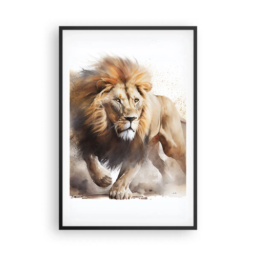 Affiche dans un cadre noir - Poster - Le roi bougea - 61x91 cm