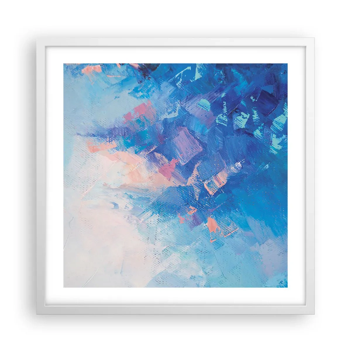Affiche dans un cadre blanc - Poster - Abstraction hivernale - 50x50 cm