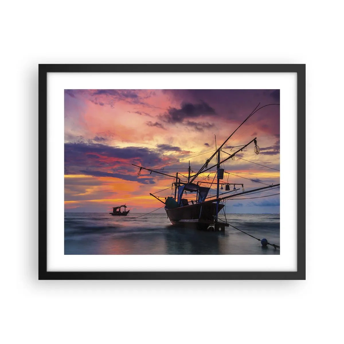 Affiche dans un cadre noir - Poster - Soirée exotique - 50x40 cm