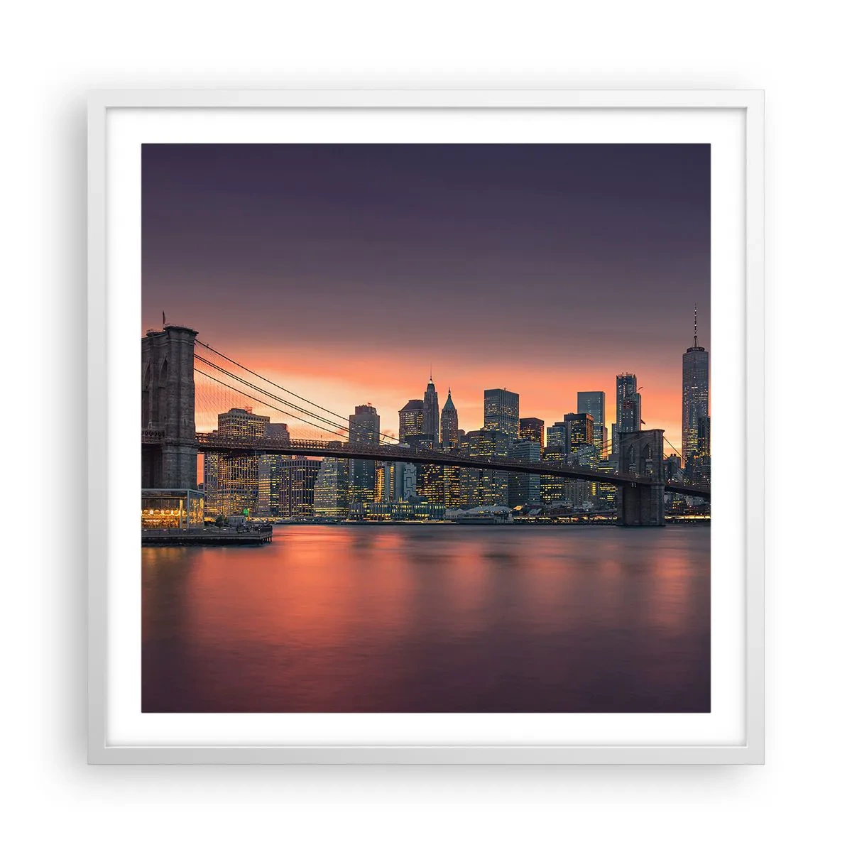 Affiche dans un cadre blanc - Poster - Immergé dans le silence lilas - 60x60 cm