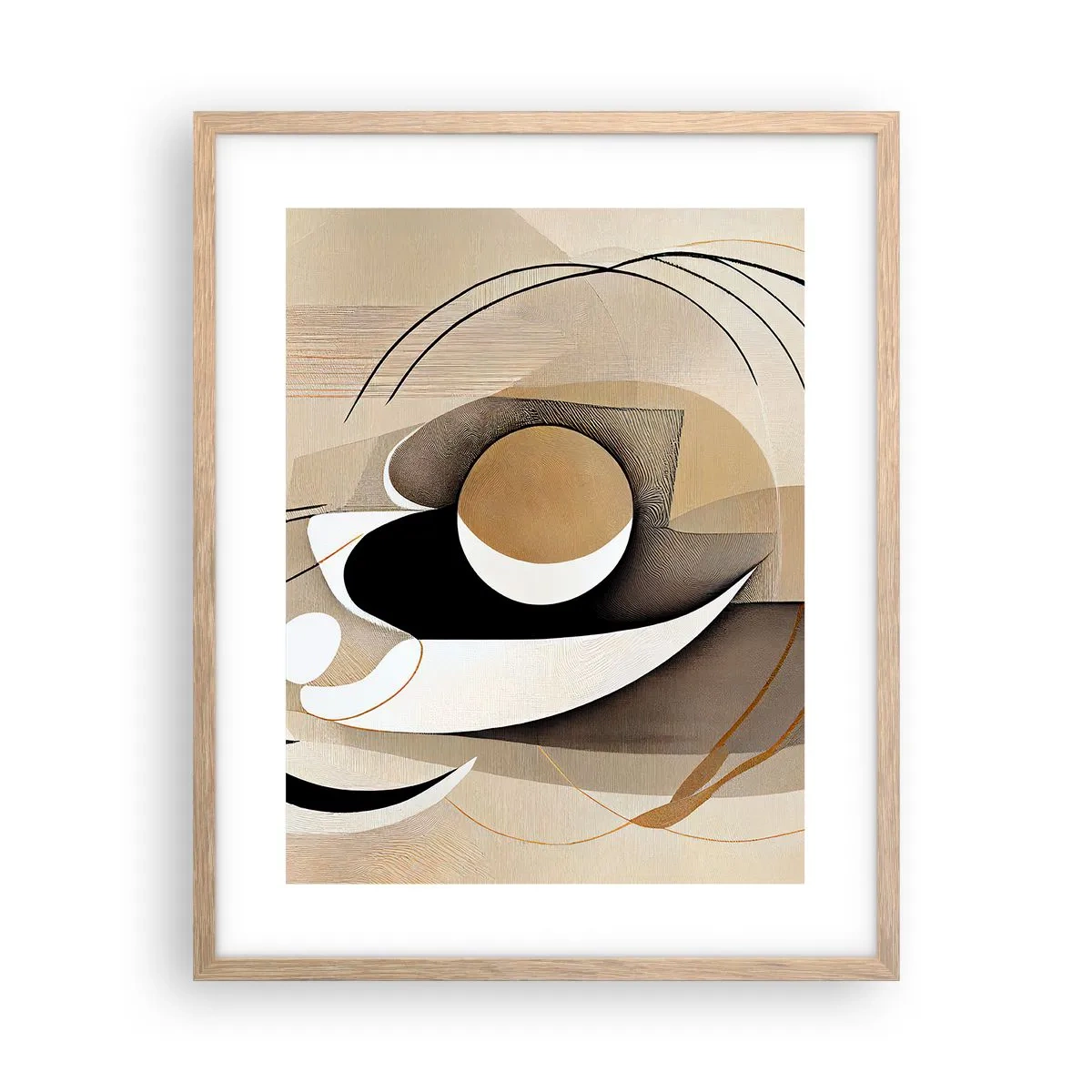 Affiche dans un chêne clair - Poster - Composition : l'essence des choses - 40x50 cm