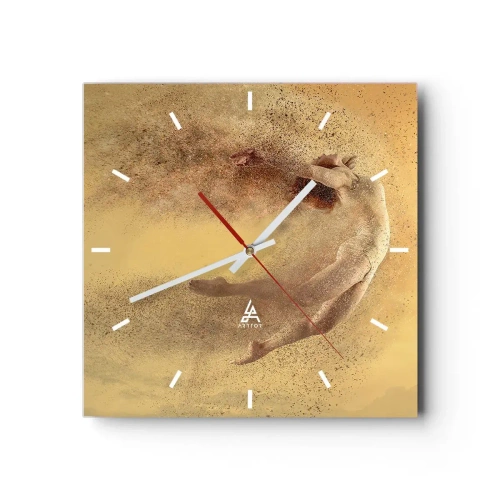 Horloge murale - Pendule murale - Une figure en mouvement dynamique avec un effet de désintégration - 30x30cm - Dans le ravissement de la danse - Décoration murale moderne pour le salon et la chambre ARTTOR