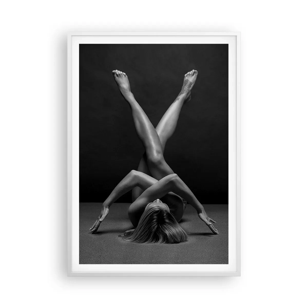 Affiche dans un cadre blanc - Poster - Géométrie de la nudité - 70x100 cm