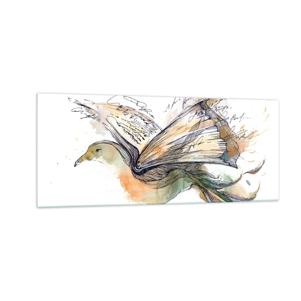 Impression sur verre - Image sur verre - Sur les ailes de la poésie - 100x40 cm