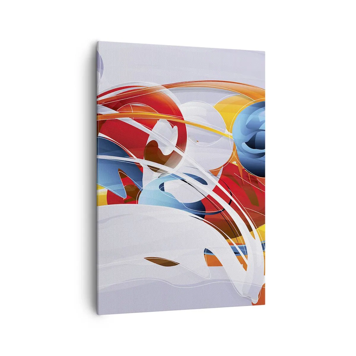 Impression sur toile - Image sur toile - Abstraction colorée avec des lignes dynamiques et des couleurs vives - 70x100cm - La danse des éléments - Décoration murale moderne pour le salon et la chambre ARTTOR