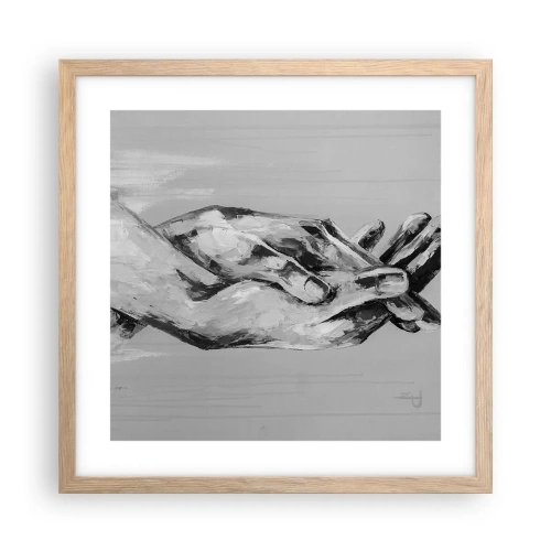 Affiche dans un chêne clair - Poster - Début... - 40x40 cm