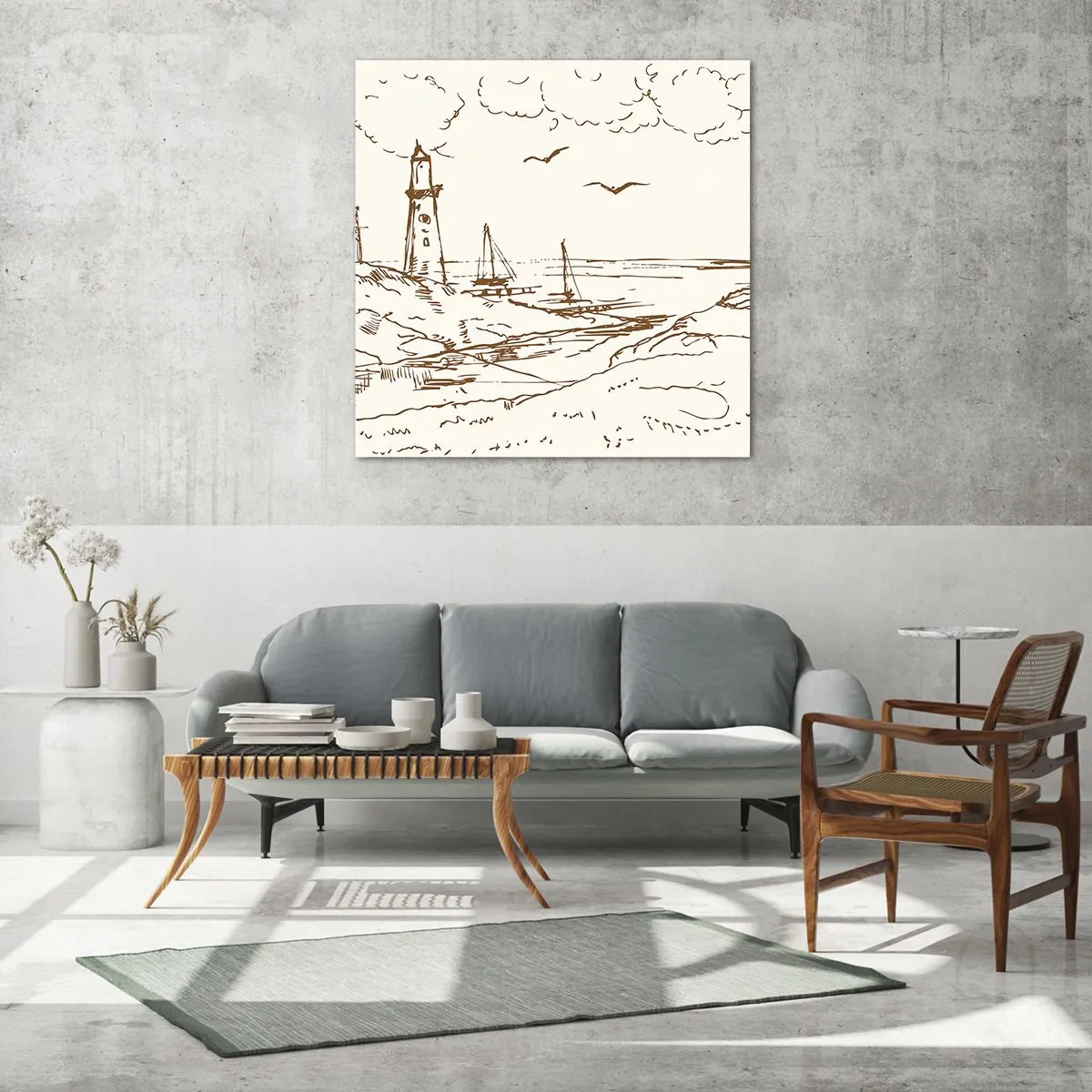 Impression sur verre - Image sur verre - Esquisse de souvenirs d'été - 40x40 cm