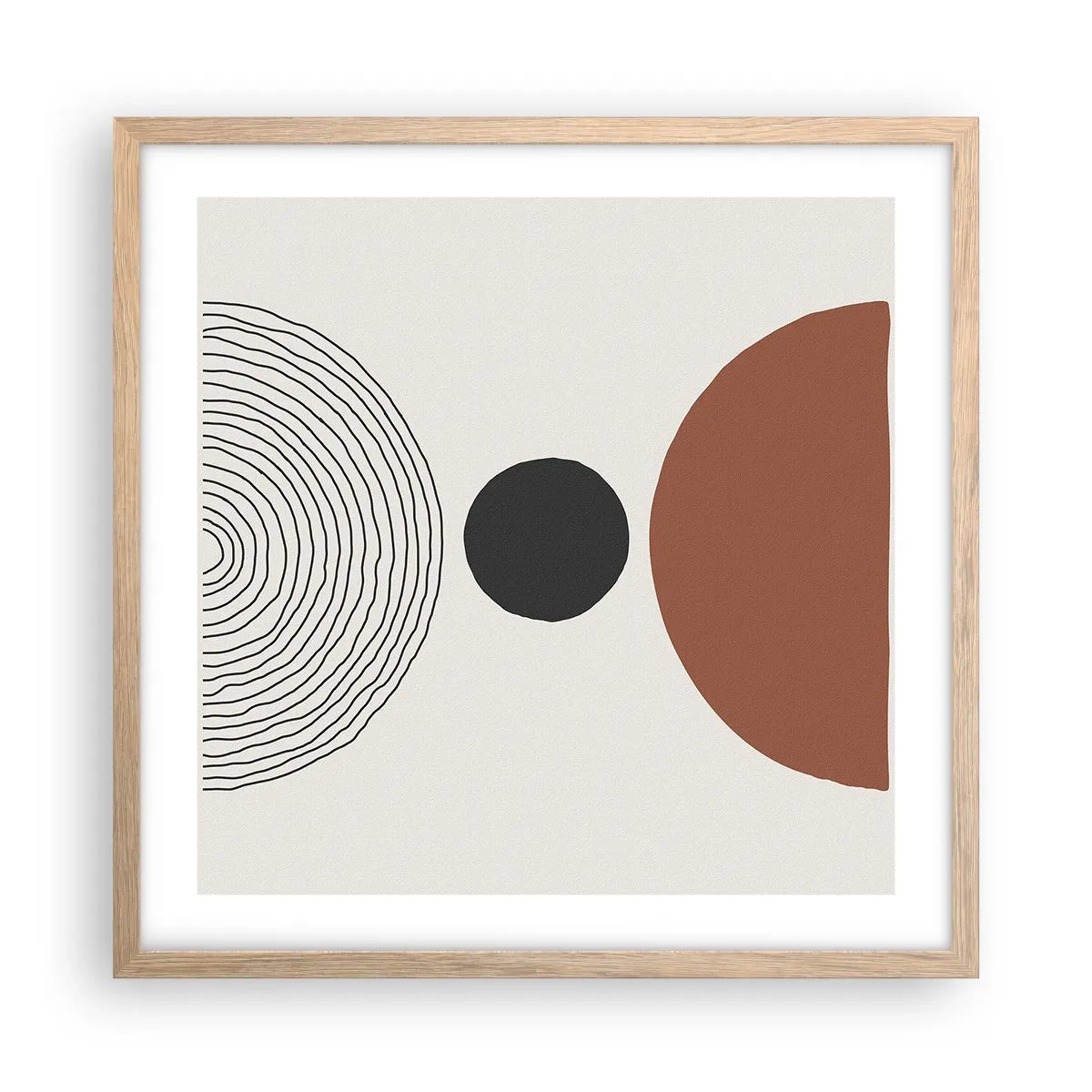 Affiche dans un chêne clair - Poster - Au centre de l'attention - 50x50 cm