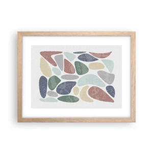 Affiche dans un chêne clair - Poster - Une mosaïque de couleurs poudrées - 40x30 cm