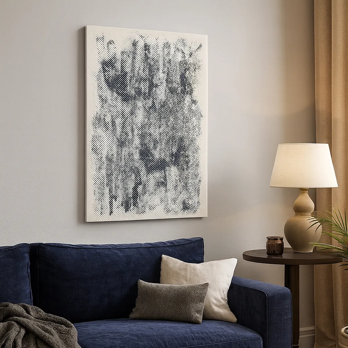 Impression sur toile - Image sur toile - Composition brumeuse abstraite dans des tons de gris - 50x70cm - Composition brumeuse - Décoration murale moderne pour le salon et la chambre ARTTOR
