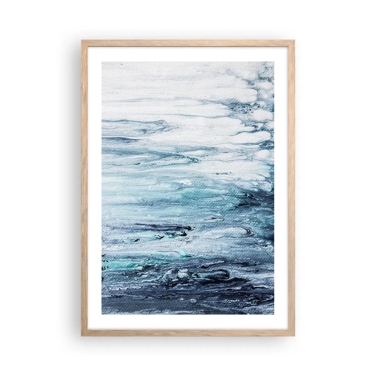 Affiche dans un chêne clair - Poster - Une glace bleue - 50x70 cm