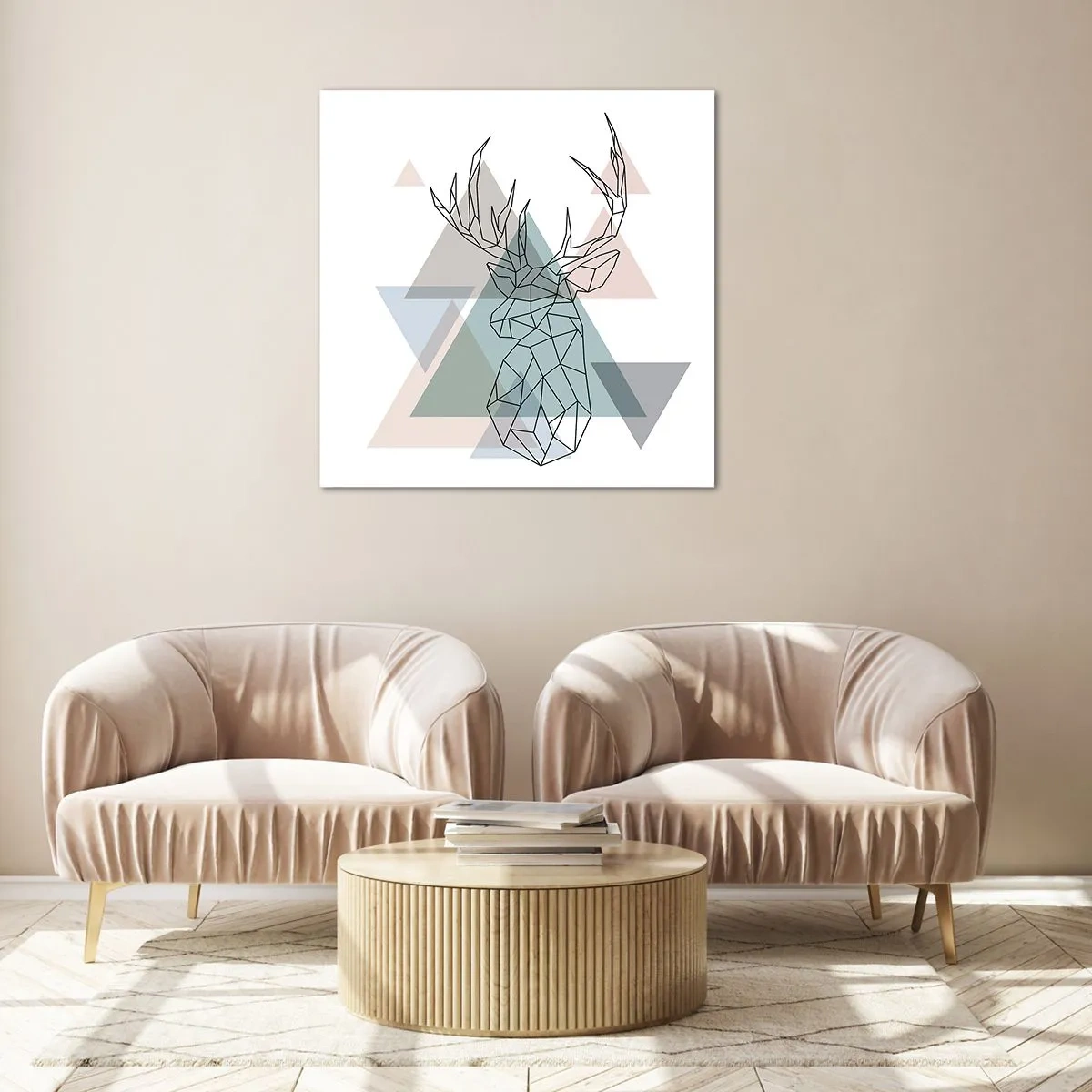 Impression sur verre - Image sur verre - Dans une forêt géométrique - 40x40 cm