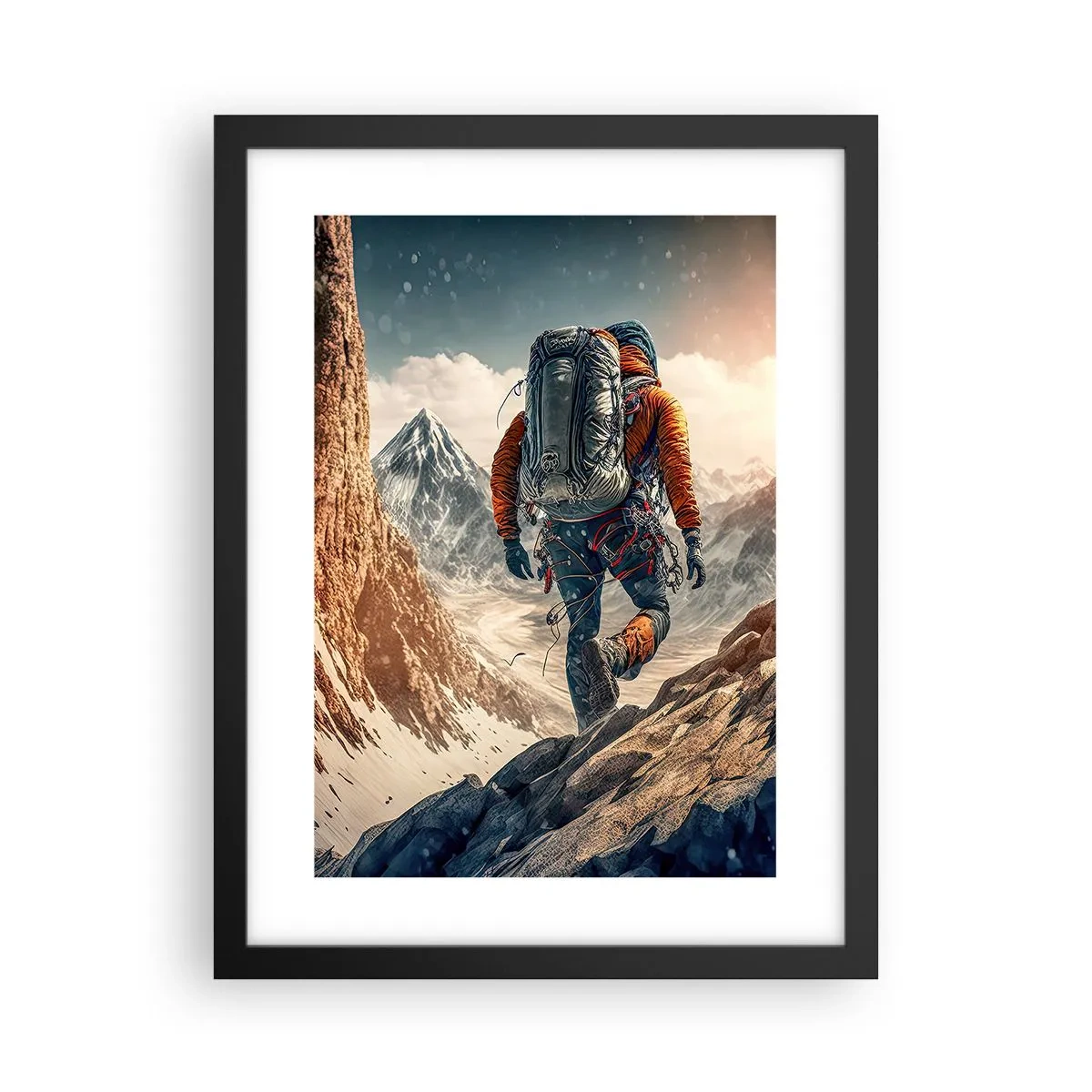 Affiche dans un cadre noir - Poster - Guerrier solitaire - 30x40 cm