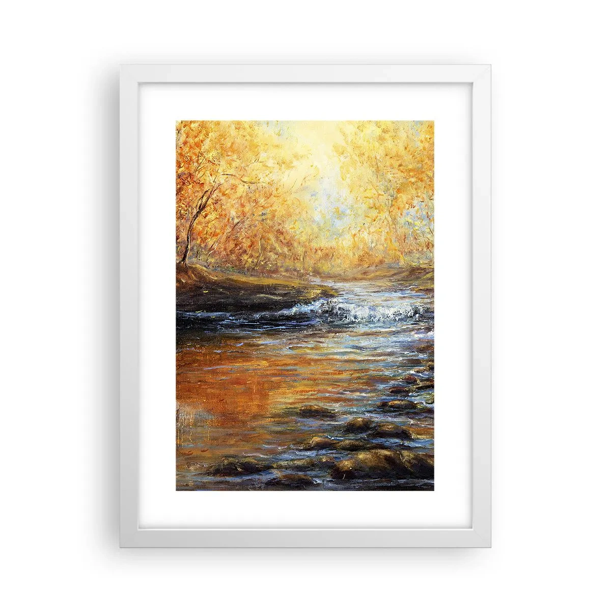 Affiche dans un cadre blanc - Poster - Le ruisseau d'or - 30x40 cm