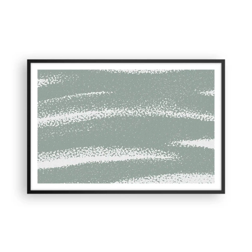 Affiche dans un cadre noir - Poster - Abstraction dans un climat hivernal - 91x61 cm