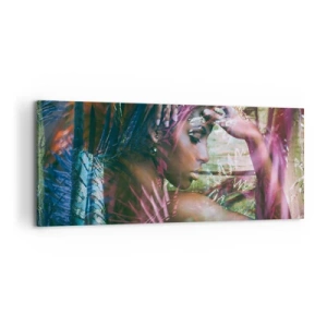 Impression sur toile - Image sur toile - Dame Nature dans la jungle - 100x40 cm