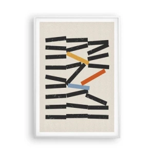 Affiche dans un cadre blanc - Poster - Dominos – composition - 70x100 cm
