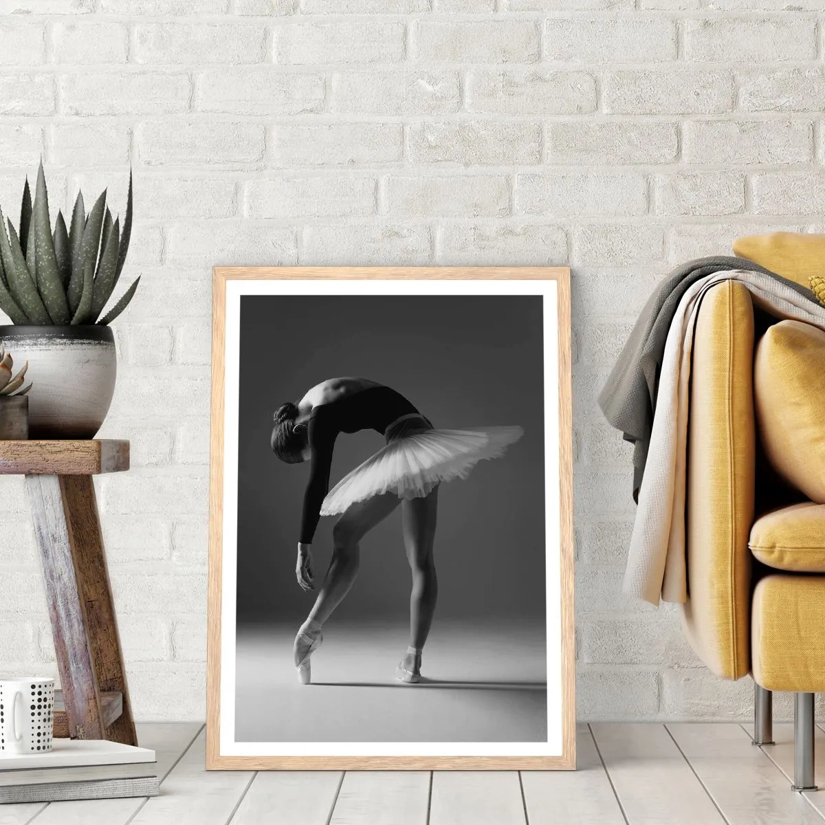 Affiche dans un chêne clair - Poster - Belle ballerine - 40x50 cm