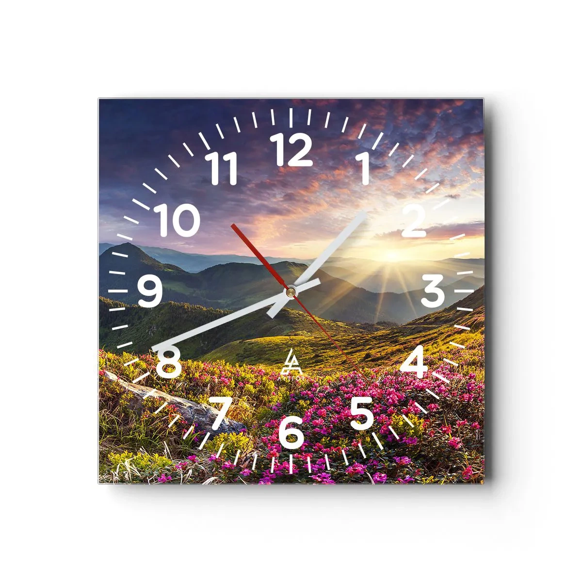 Horloge murale - Pendule murale - Fraîcheur matinale en montagne - 40x40 cm