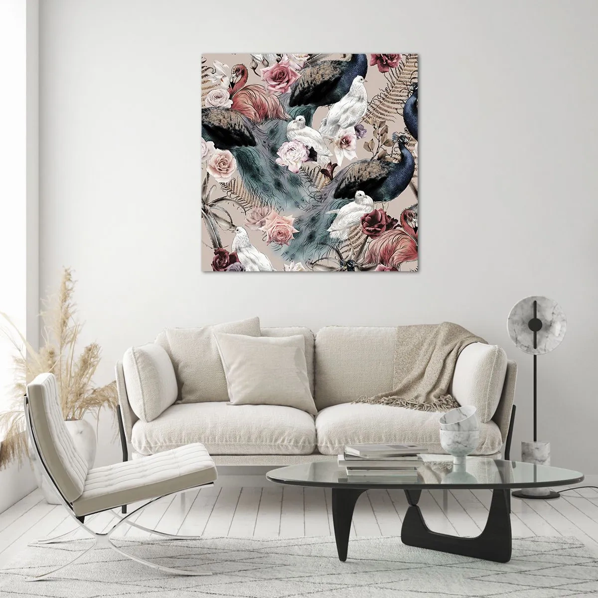 Impression sur verre - Image sur verre - Dans un jardin de palace - 50x50 cm