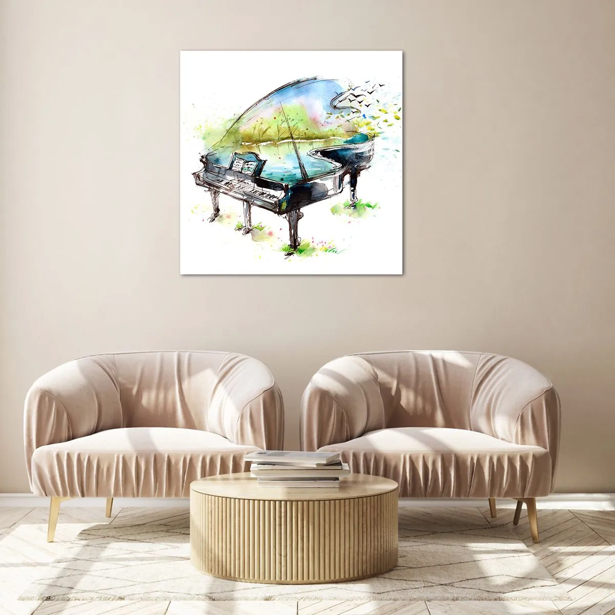 Impression sur verre - Image sur verre - Enchanté en musique - 60x60 cm