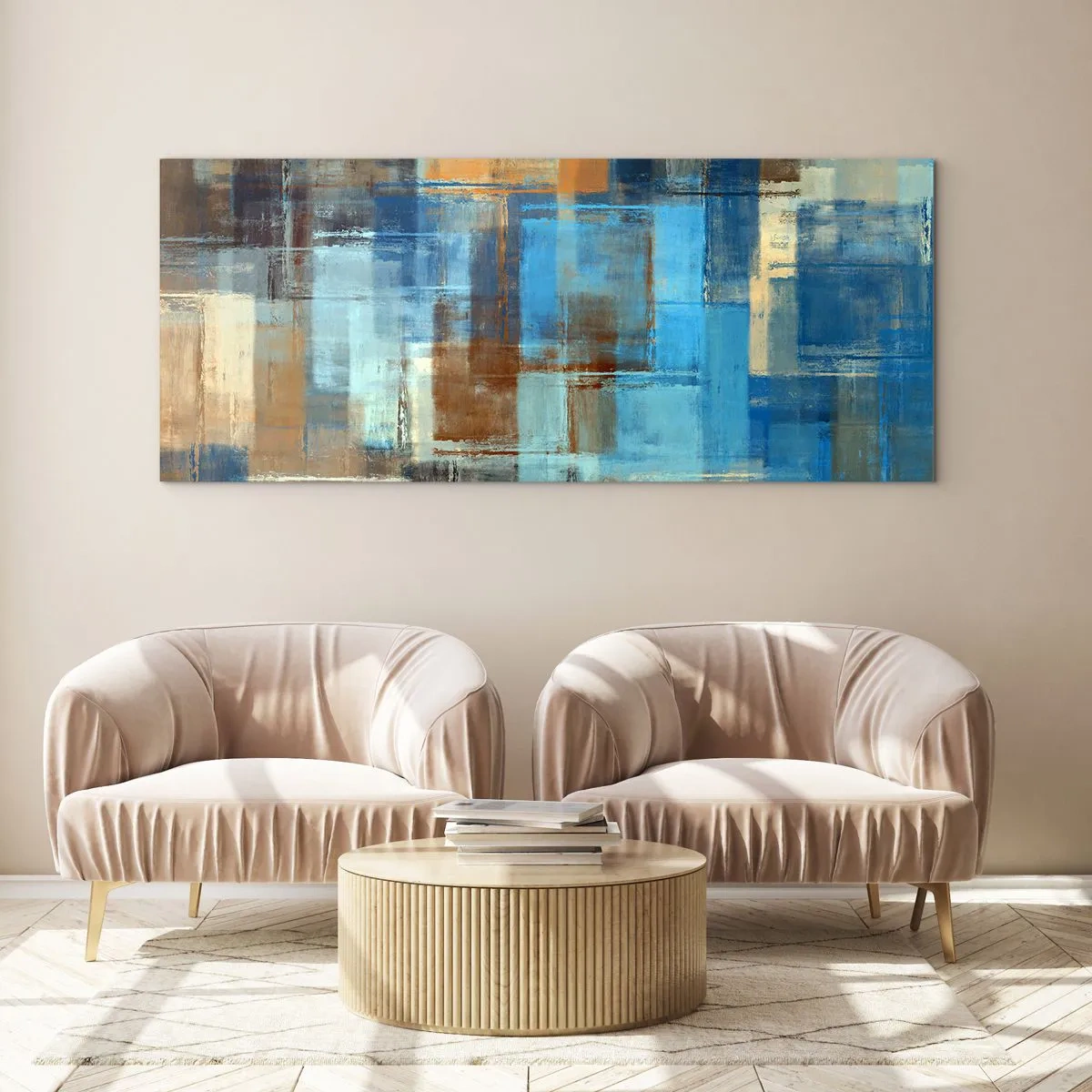 Impression sur verre - Image sur verre - A travers le voile bleu - 100x40 cm
