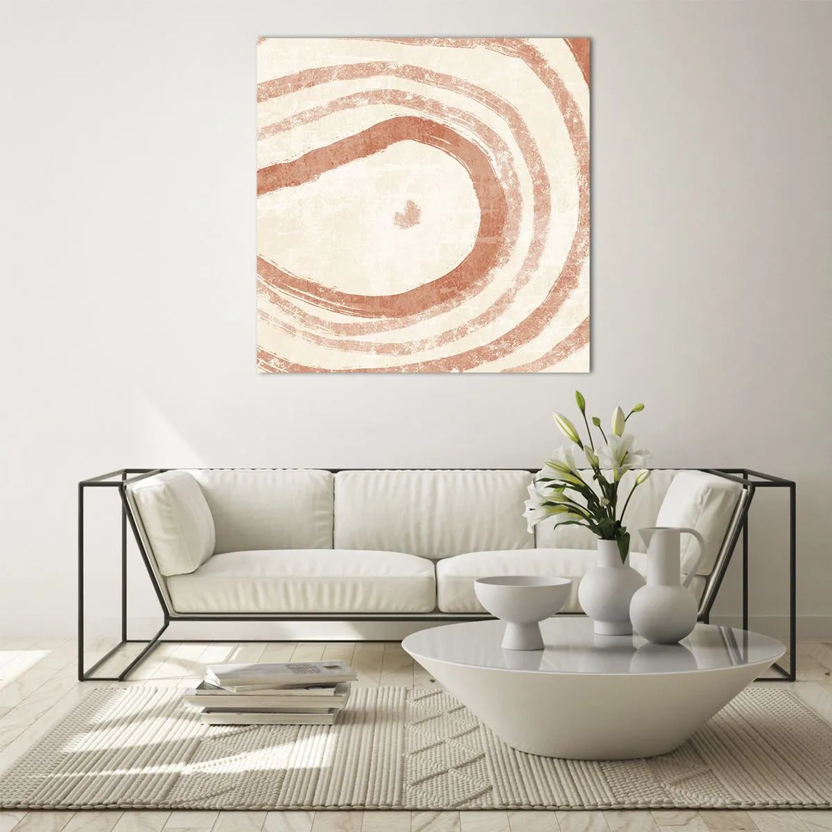 Impression sur verre - Image sur verre - Cercles de corail – composition - 70x70 cm