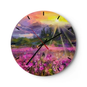 Horloge murale - Pendule murale - Dans la vallée à l'abri du soleil - 40x40 cm