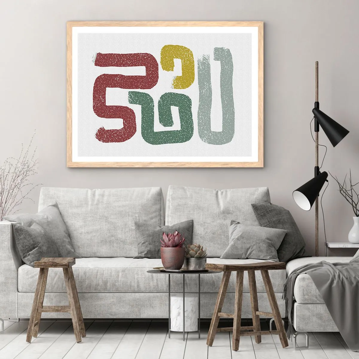 Affiche dans un chêne clair - Poster - Dans une langue inconnue - 50x40 cm