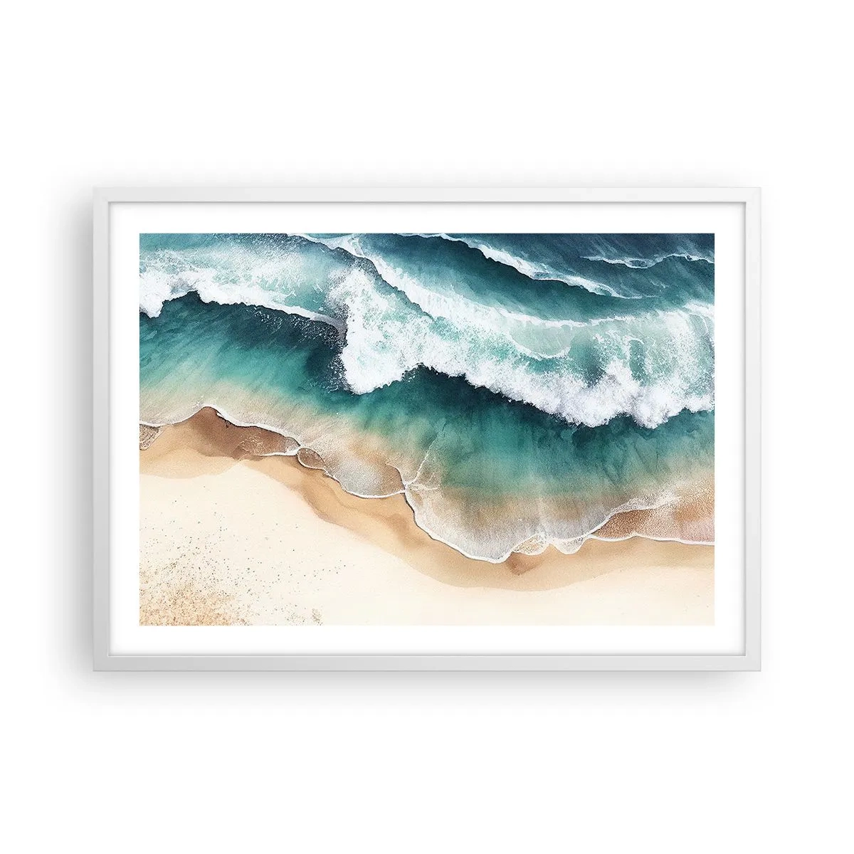 Affiche dans un cadre blanc - Poster - La rencontre éternelle - 70x50 cm