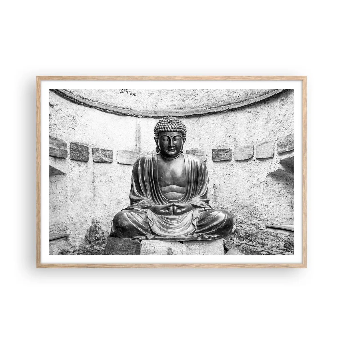 Affiche dans un chêne clair - Poster - A la source de la paix - 100x70 cm