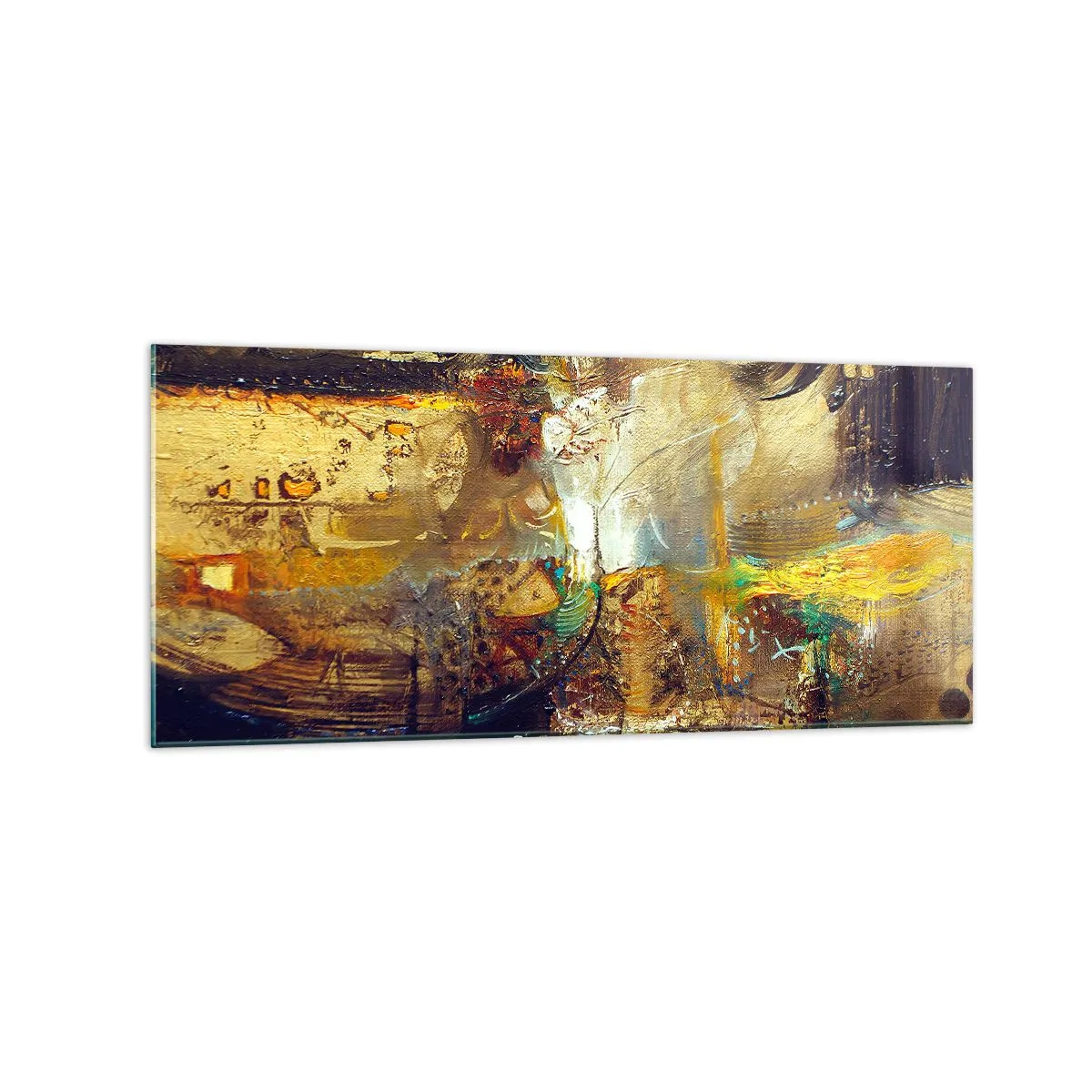 Impression sur verre - Image sur verre - Nature morte abstraite aux couleurs chaudes - 120x50cm - Froid, tiède, chaud - Décoration murale moderne pour le salon et la chambre ARTTOR