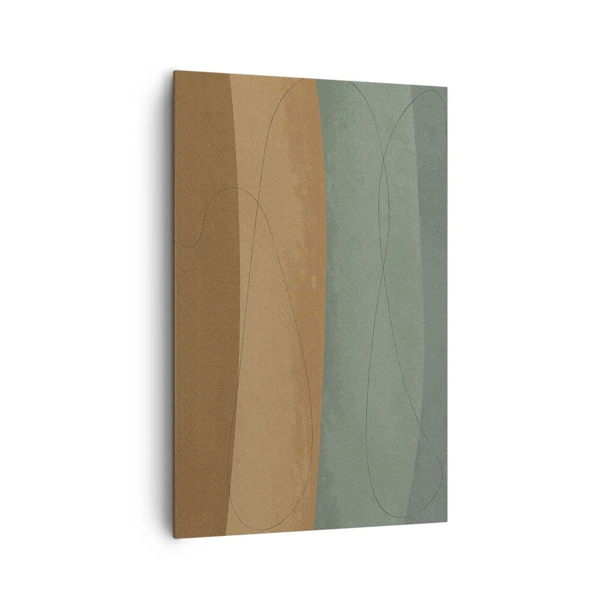 Impression sur toile - Image sur toile - Composition abstraite dans des tons de terre naturels - 80x120cm - Composition horizontale - Décoration murale moderne pour le salon et la chambre ARTTOR