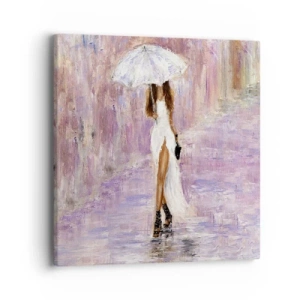 Impression sur toile - Image sur toile - Sous la pluie lilas - 40x40 cm