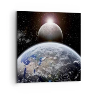 Impression sur toile - Image sur toile - Paysage cosmique - lever de soleil - 70x70 cm