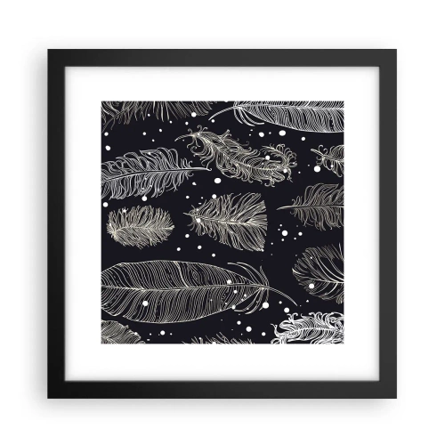 Affiche dans un cadre noir - Poster - Toile de plumes - 30x30 cm