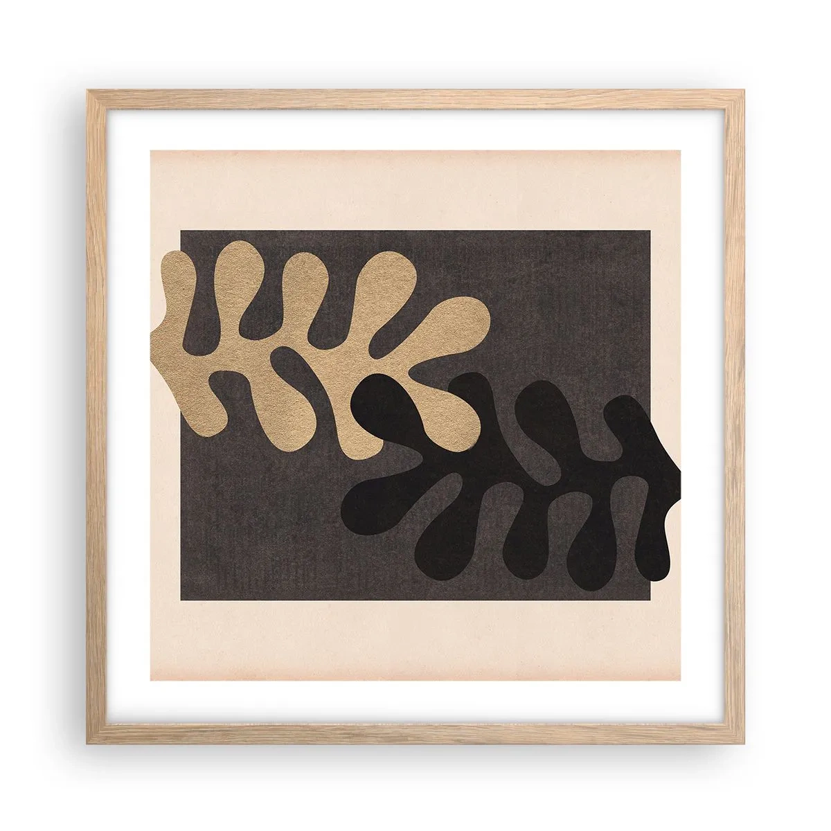 Affiche dans un chêne clair - Poster - Absence et complément - 50x50 cm