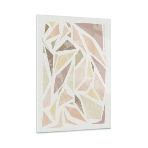 Impression sur verre - Image sur verre - Mosaïque géométrique aux couleurs pastel sur fond clair - 50x70cm - Composition de vitraux - Décoration murale moderne pour le salon et la chambre ARTTOR