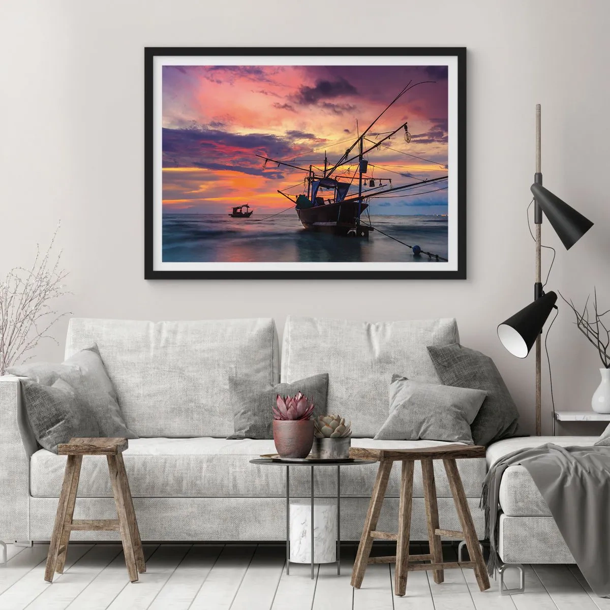 Affiche dans un cadre noir - Poster - Soirée exotique - 50x40 cm