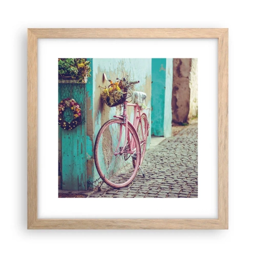 Affiche dans un chêne clair - Poster - Je reviens tout de suite - 30x30 cm