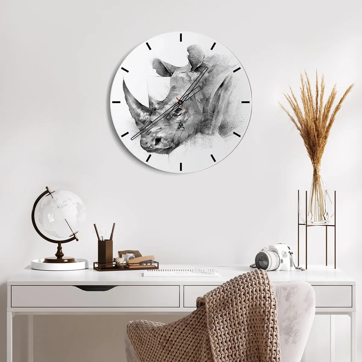 Horloge murale - Pendule murale - Potrait africain - 30x30 cm