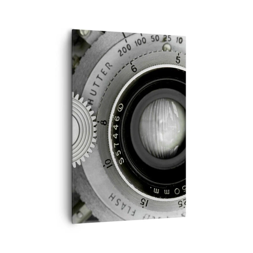 Impression sur toile - Image sur toile - L'objectif d'un vieil appareil photo - 80x120cm - Histoire d'Hollywood - Décoration murale moderne pour le salon et la chambre ARTTOR
