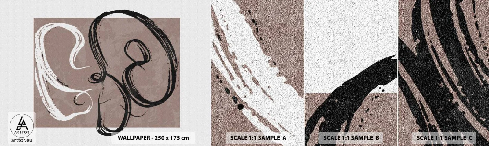 Échantillon de Papier Peint Autocollant Deluxe Sticker - Composition – la recherche de la plénitude - Minimalisme, Morceau, Abstraction - 100x30 cm